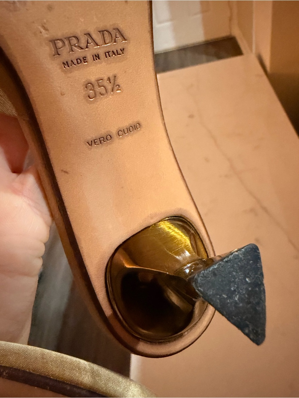 Prada Satin Brown Slip-On Kitten Heel Mules - Picture 3 of 10